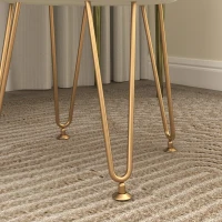 HOMCOM 5L Velvet-Feel Storage Ottoman - Cream White(m-8)