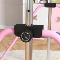 HOMCOM Barre de gymnastique pour enfants, barre horizontale pliable à hauteur réglable avec anneaux de gymnastique, rose(m-8)