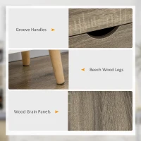 HOMCOM Buffet Sideboard, Kitchen Storage Cabinet, Bar Cabient with Removable Wine Rack, Drawers and Open Compartments, Grey(m-7)