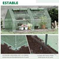 Outsunny Invernadero de Exterior con Cubierta Doble Ventanas y Marco de Acero para Cultivar Plantas Flores 180x90x90 cm Verde(m-5)