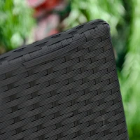 Outsunny Banco de Jardín de 2 Plazas Banco para Exterior con Respaldo y Asiento de Ratán PE Carga 240 kg 122x60x85 cm Negro(m-8)