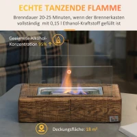 HOMCOM Ethanol-Tischkamin 0,15 L Brenndauer 20-25 min Beton gehärtetes Glas Natur(m-4)