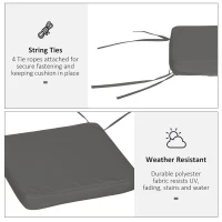 Outsunny Set of 6 Pcs Chair Cushion, 42Lx42Wx5T cm-Grey(m-5)