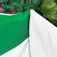 Outsunny Campingstuhl Klappstuhl Regiestuhl Tisch mit Getränkehalter Tragbar Oxford-Gewebe 83 x 64 x 90 cm Weiß+Grün(m-9)