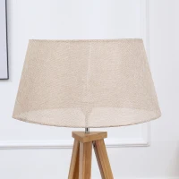 HOMCOM Lampadaire trépied pieds en bois et abat-jour aspect lin 40 W dim. 59L x 59l x 152H cm(m-8)