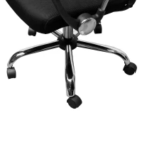 HOMCOM Swivel Office Chair Mesh Fabric Executive Chair Seat Home Desk Chairs Armchair with Wheel, Black(m-8)