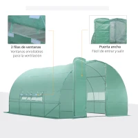 Outsunny Invernadero de Jardines y Huertos con Ventanas para Cultivos Plantas y Verduras 6x3x2 m Cubierta de PE 140 g/㎡ Material de Acero(m-7)