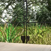 Outsunny Decorative Garden Fencing, 43in x 11.4ft Outdoor Picket Fence Panels, 8PCs Rustproof Steel Wire Landscape Flower Bed Border Edging Animal Barrier, Black(m-9)