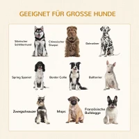 PawHut Hundebox Hundekäfig, Modernes Design, verriegelbar, 2 Türen, 94 cm x 60 cm x 71,5 cm, Natur + Schwarz(m-4)