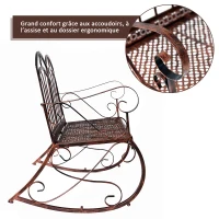 Outsunny Banc à Bascule en Bronze 2 Places Style Vintage(m-6)