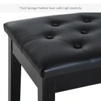HOMCOM PU Leather Upholstered Piano Stool Makeup Stool Bench Dressing Table Seat with Storage 76x36x50cm, Black(m-5)