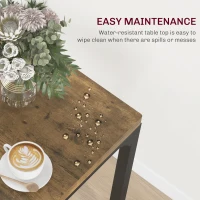 HOMCOM Three-Piece Minimal and Compact Dining Set, Rustic Brown(m-6)