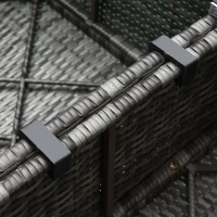 Outsunny 6 Pieces Rattan Garden Furniture Set, 5 Seater Sectional Garden Corner Sofa Set with Glass Top Coffee Table, Cushions and Pillows, All-Weather Wicker Conversation Furniture, Grey(m-9)