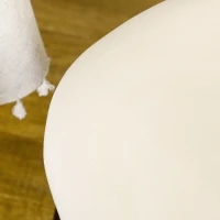 HOMCOM 2er-Set Esszimmerstühle im Skandi-Design, Küchenstühle, Samptoptik, Creme + Schwarz(m-8)