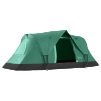 Outsunny Tente de camping familiale 5-6 pers. - tente tunelle étanche légère ventilée - grande porte + 2 fenêtres vert(m-10)