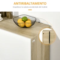 HOMCOM Credenza moderna multiuso con 4 ante quadrate in legno, 100x41.5x107cm, Bianco(m-7)