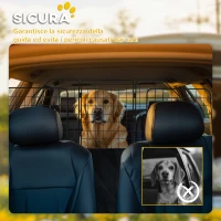 PawHut Griglia Divisoria Auto per Cani Universale con Larghezza Regolabile e Pieghevole, 93-150x42cm, Nero(m-6)