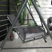 Outsunny Coprisedile per Dondolo da Giardino in Tessuto a Rete, 115x45x45cm, Grigio(m-7)