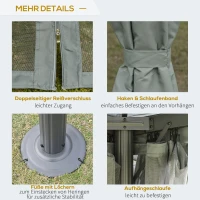 Outsunny Gartenpavillon Pavillon Gartenzelt Festzelt Partyzelt mit 4 x Seitenwand wetterfest Aluminium Polyester Grau 3 x 3 x 2,7 m(m-6)