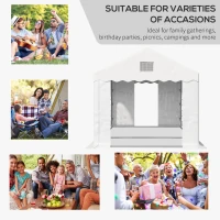 Outsunny 3 x 6 m Marquee Gazebo with Sides, Party Tent Canopy & Carport Shelter for Outdoor Event, Wedding, White(m-4)