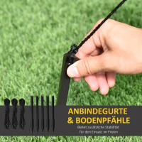 HOMCOM 210 cm Aufblasbar Kürbisgeist, Halloween Horror Deko mit LED Beleuchtung, Halloween-Dekoration, Wasserdichte Luftfigur, Polyester, für Indoor, Outdoor(m-7)