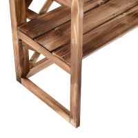 Outsunny Blumenständer Blumenregal Pflanzregal Blumenbank 3 Etagen Tannenholz (Modell8)(m-5)