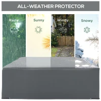 Outsunny 245x165cm Outdoor Garden Rattan Furniture Protective Cover Water UV Resistant Grey(m-4)