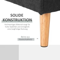 HOMCOM 3-Sitzer-Sofa Sofa Couch Ecksofa, mit Chaiselongue, Knopfheftung, 193 x136 x 85 cm, Schwarz(m-7)