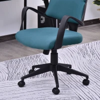 HOMCOM Fauteuil de bureau 67L x 60l x 118-127H cm rembourré réglable pivotant 360° bleu(m-7)