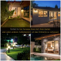 Outsunny Gartenlicht Gartenbeleuchtung Outdoor-Beleuchtung, wetterbeständig,  25 cm x 23,5 cm x 22 cm, Schwarz(m-7)