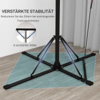 SPORTNOW Boxsackständer, höhenverstellbar, mit Speedball, Metallrahmen, 160L x 145B x 175-220H cm, Schwarz(m-6)