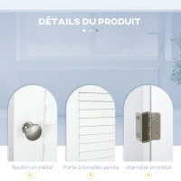 HOMCOM Meuble Colonne Salle de Bain 3 niches Placard Porte persienne 3 étagères MDF Panneaux de Particules Blanc(m-6)