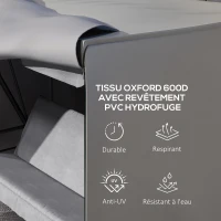 Outsunny Housse de Protection balancelle de Jardin 3 Places bâche étanche dim. 2,05L x 1,24l x 1,64H m Polyester Gris(m-4)