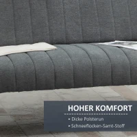 HOMCOM Doppelsofa Stoffsofa Polstersofa Sitzmöbel Loungesofa Metall samtartiges Polyester Schaumstoff Grau+Schwarz 122 x 75 x 77 cm(m-4)