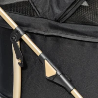 PawHut Carrito para Perros Pequeños 3 en 1 con Vagón Desmontable Cesta de Almacenaje Correas de Seguridad y Cojín Negro(m-9)