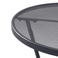 Outsunny 60cm Round Garden Dining Table Metal Outside Bistro Table with Mesh Tabletop for Garden Balcony Deck, Dark grey(m-7)