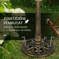 Outsunny Vogeltränke Wassertränke, Vintage-Design, stabiler Standfuß, winterfest, Ø50 x 71H cm, Bronze(m-7)