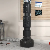 SPORTNOW Standboxsack, Boxdummy, versetzbare Trefferflächen, befüllbare Basis, schwarz, 56L x 56B x 175H cm(m-8)