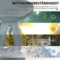 Outsunny Vogeltränke Wassertränke, Steinoptik, 40 cm x 40 cm x 51 cm, Grau(m-6)