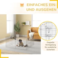 PawHut Freilaufgehege Welpenauslauf Welpenzaun Laufstall Welpengitter für Tiere 8-teilig B63 x H60 cm(m-7)