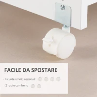 Vinsetto Mobile Porta Stampante con 4 Ruote, Cassetto e Armadietto, 60x39x80cm - Bianco(m-6)