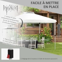Outsunny Tonnelle barnum pavillon de jardin pop-up pliant 3 x 3 m avec sac de transport à roulettes, hauteurs réglables(m-5)