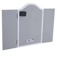 HOMCOM Kosmetikspiegel Schminkspiegel 16 x LED-Beleuchtung freistehend 180° ausklappbar Batteriebetrieben Weiß 3 Spiegel 73 x 53,5 x 4,5 cm(m-6)