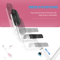 HOMCOM Vélo d'appartement pliable vélo de fitness vélo d'intérieur 8 niveaux de résistance magnétique avec dossier selle réglable écran LCD multifonction capteur fréquence cardiaque rose(m-6)
