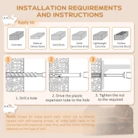 PawHut 4PCs Wall-Mounted Cat Shelves w/ Scratching Post, Hammock, Nest - Brown(m-7)