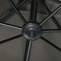 Outsunny 2.5 x 2.5m Patio Offset Parasol Umbrella Cantilever Hanging Aluminium Sun Shade Canopy Shelter 360° Rotation with Crank Handle and Cross Base, Grey(m-10)