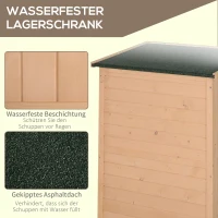 Outsunny Geräteschuppen mit Regalböden wetterbeständig 75 x 56 x 115cm Naturholz(m-5)