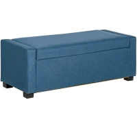 HOMCOM Panca Fondoletto con Vano Contenitore in Tessuto, 120x50x44cm - Blu(m-1)