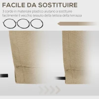 Outsunny Telo di Ricambio per Tenda a Bracci in Poliestere Anti UV da 4x2.5m, Beige(m-5)