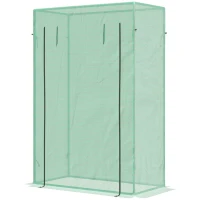 Outsunny Invernadero con Puerta Enrollable y Estructura de Acero Invernadero de Jardín Terraza Patio para Cultivo de Plantas 100x50x150 cm Verde(m-10)